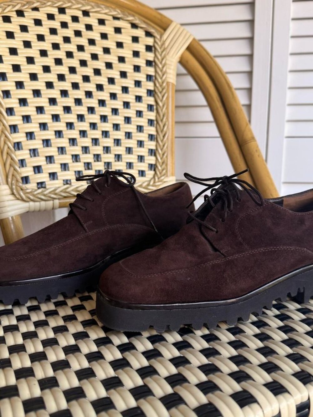 NWT Paul Green Brown Suede Oxford Shoes Mary Jane Classic Lightweight 7 - Picture 4 of 5